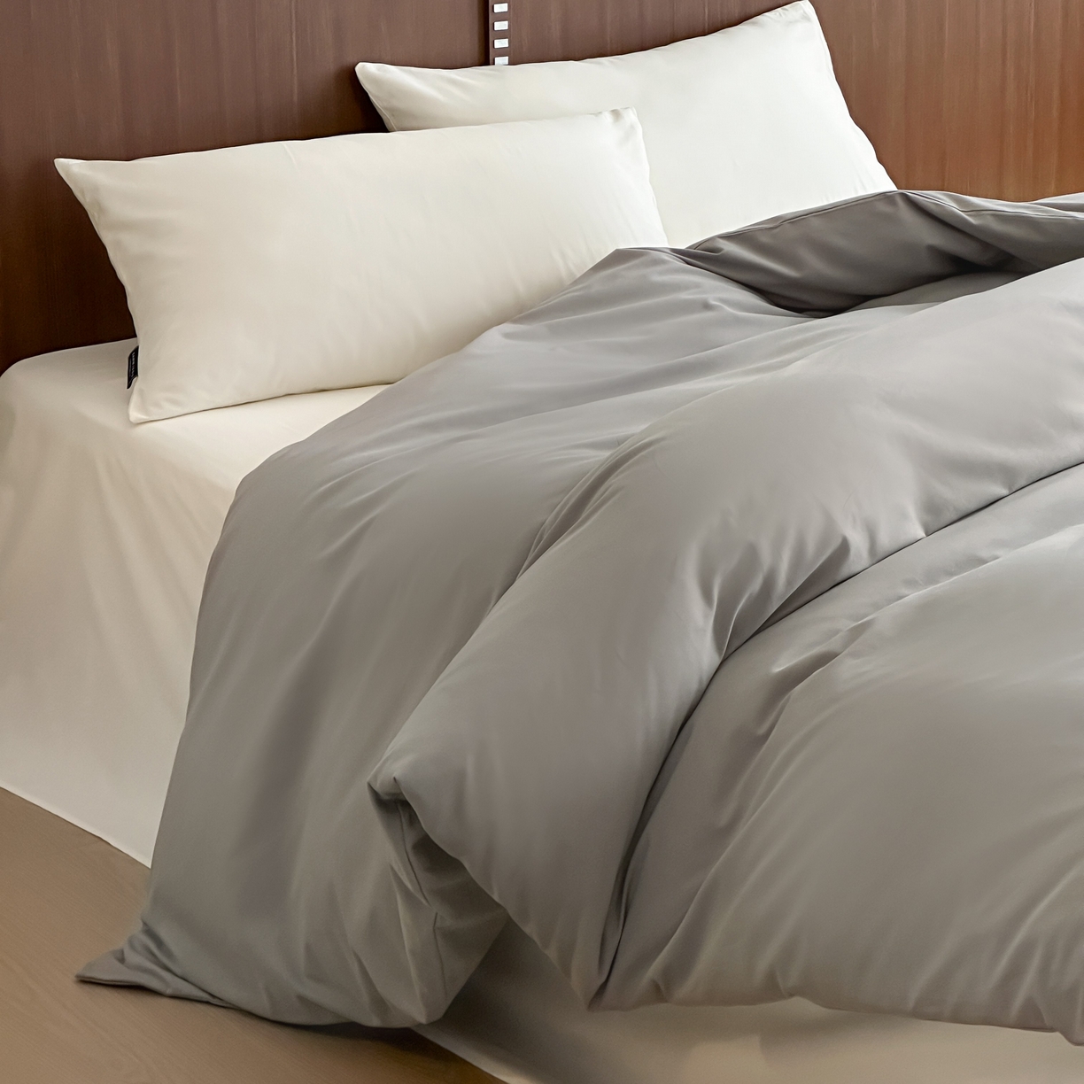 91家纺网 家纺一手货源 找家纺 三味舒屋 2025新款50支磨毛长绒棉纯棉纯色单被套被套单件-长期主义 拉丝灰