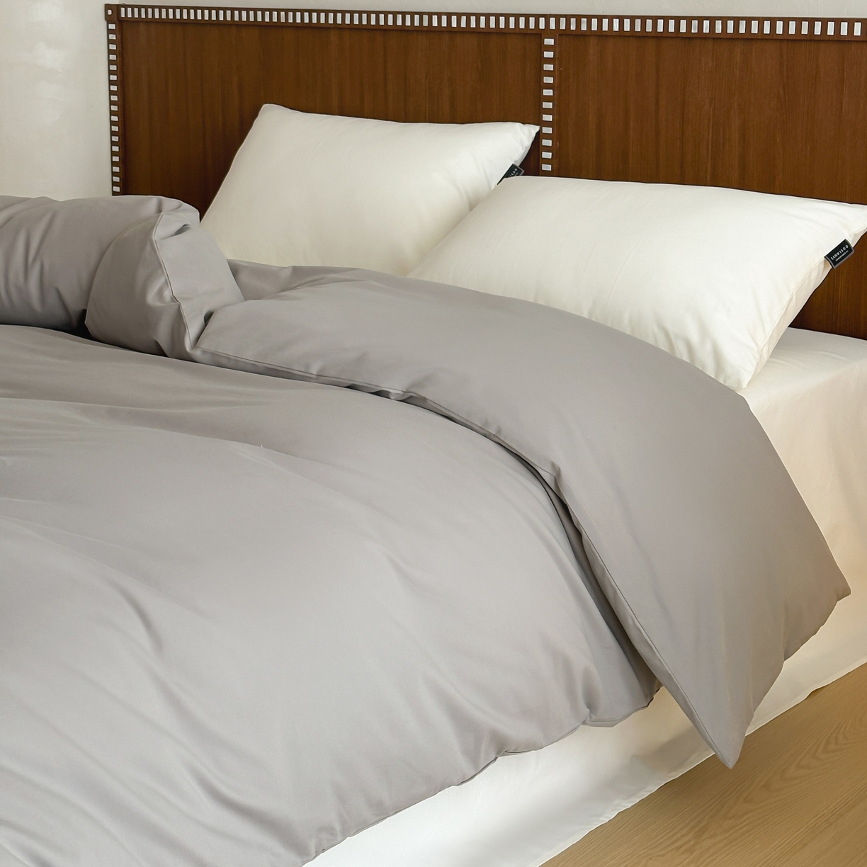 91家纺网 家纺一手货源 找家纺 三味舒屋 2025新款50支磨毛长绒棉纯棉纯色单被套被套单件-长期主义 拉丝灰