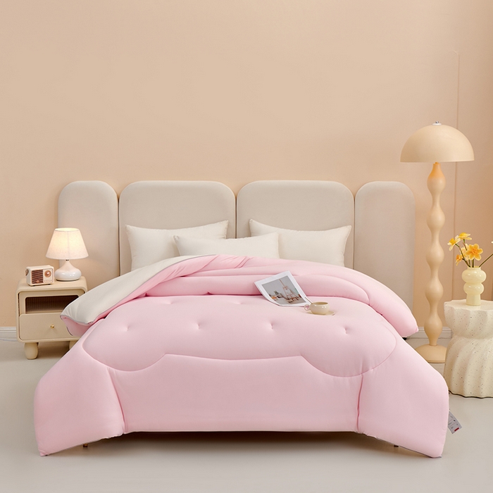 小燕燕家纺 2025新款针织棉大豆被春秋被冬被被子被芯 粉拼米