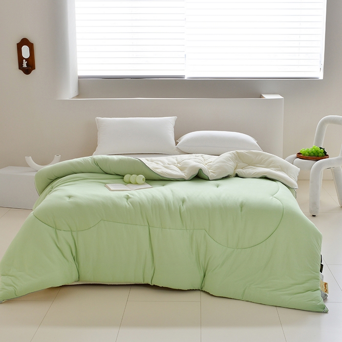 小燕燕家纺 2025新款针织棉大豆被春秋被冬被被子被芯 绿拼米