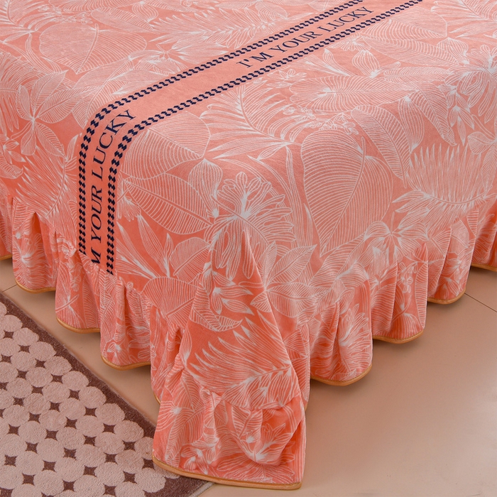 91家纺网 家纺一手货源 找家纺 佳一 2025新款高克重8-9斤 印花牛奶绒四件套 暖暖时光