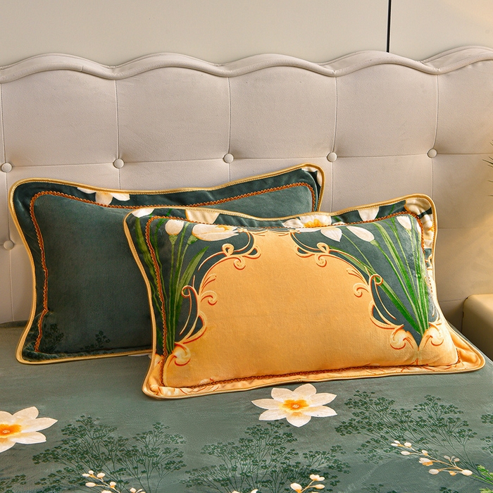 91家纺网 家纺一手货源 找家纺 佳一 2025新款高克重8-9斤 印花牛奶绒四件套 欧式浪漫