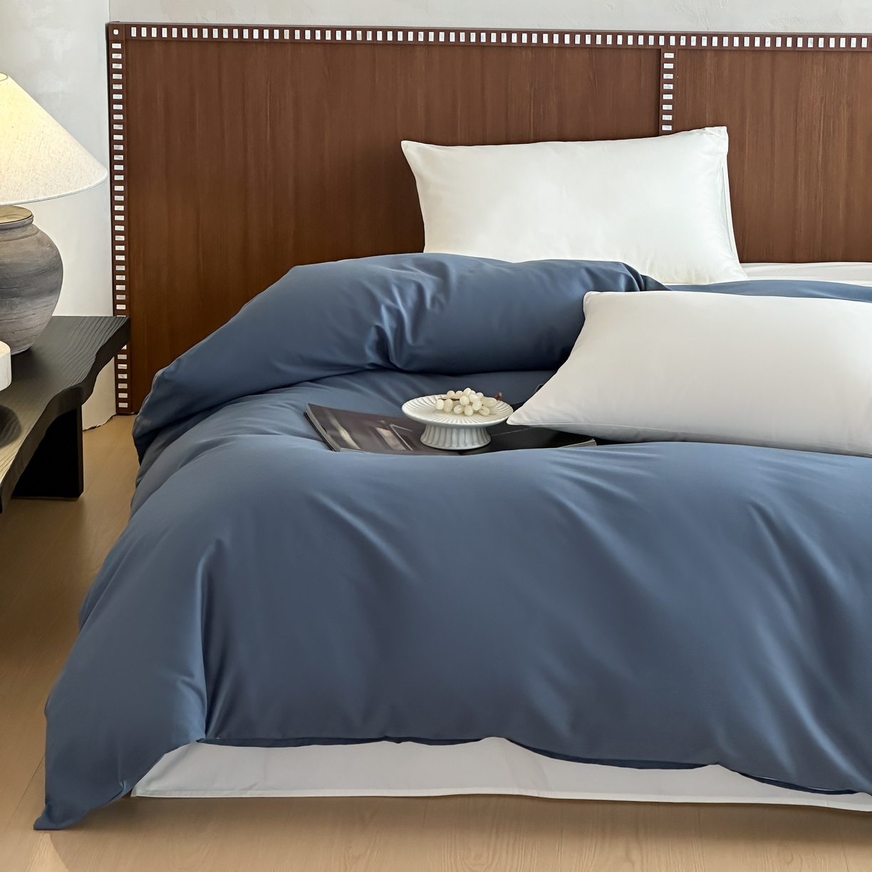 91家纺网 家纺一手货源 找家纺 三味舒屋 2025新款50支磨毛长绒棉纯棉纯色单被套被套单件-长期主义 南非蓝