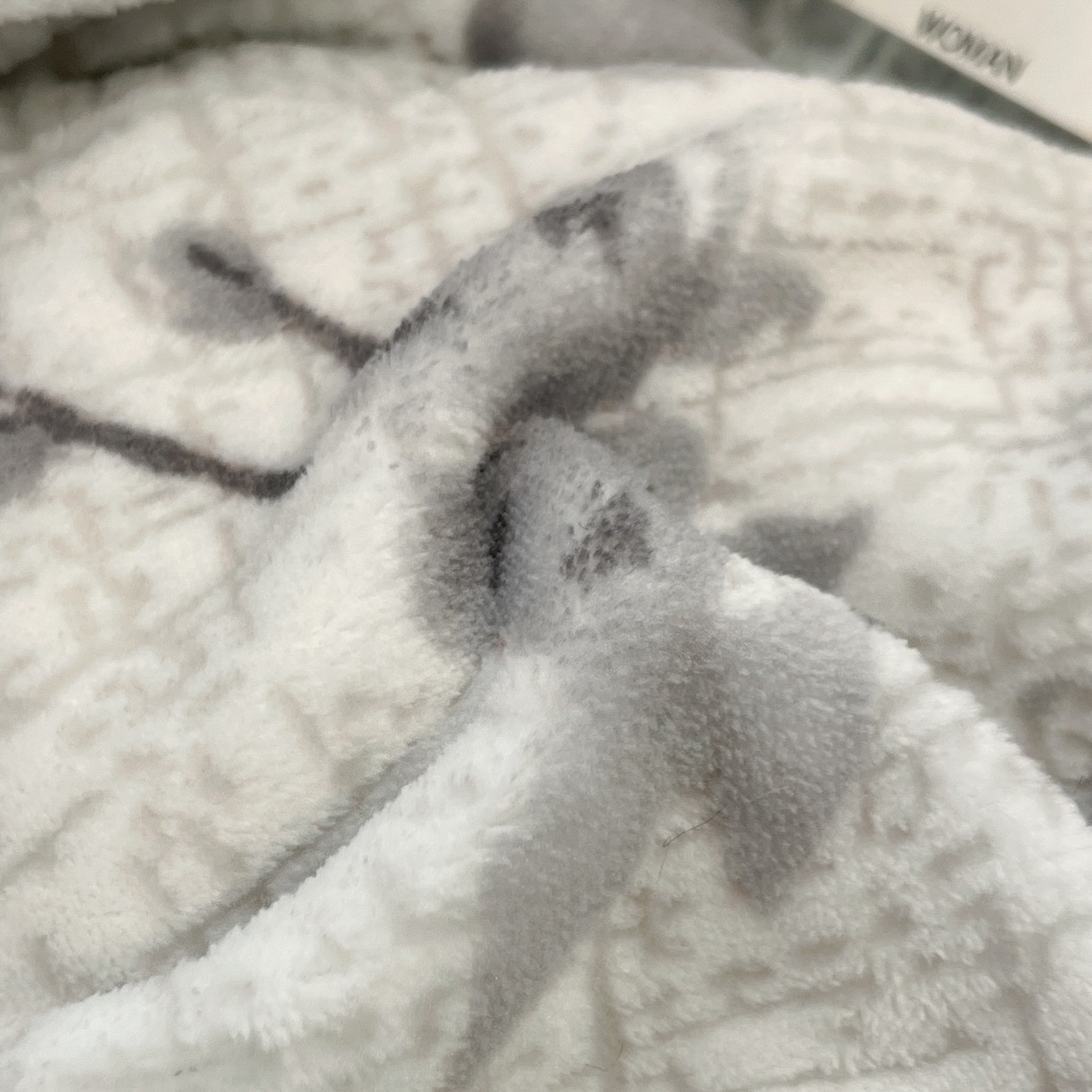 91家纺网 家纺一手货源 找家纺 安哆啦 2025新款着色烂花雕花兔毛绒包边牛奶绒四件套 花上枝-灰