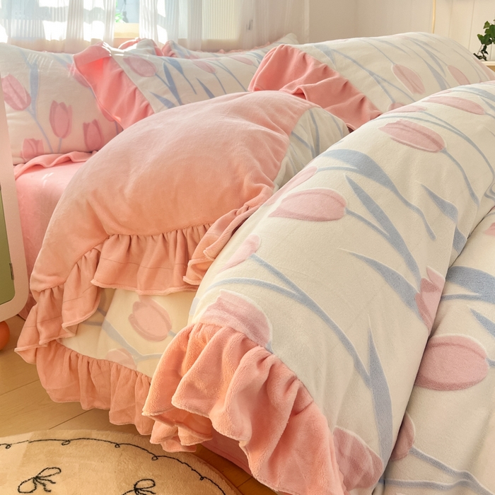 91家纺网 家纺一手货源 找家纺 （总）爱家（原缔乐家纺） 2025新款牛奶雕花绒四件套-香香公主