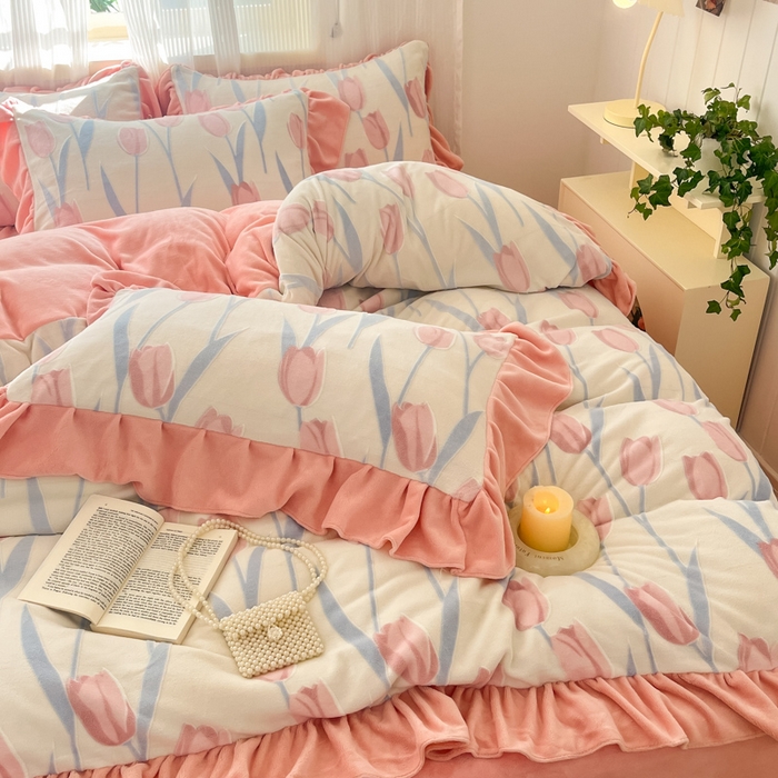 91家纺网 家纺一手货源 找家纺 （总）爱家（原缔乐家纺） 2025新款牛奶雕花绒四件套-香香公主