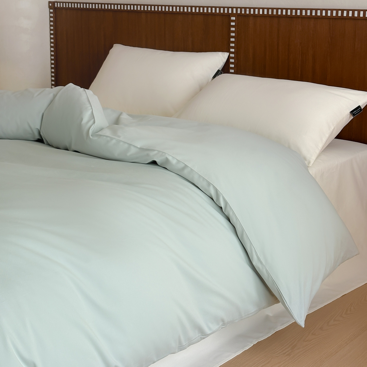 91家纺网 家纺一手货源 找家纺 三味舒屋 2025新款50支磨毛长绒棉纯棉纯色单被套被套单件-长期主义 泡沫绿