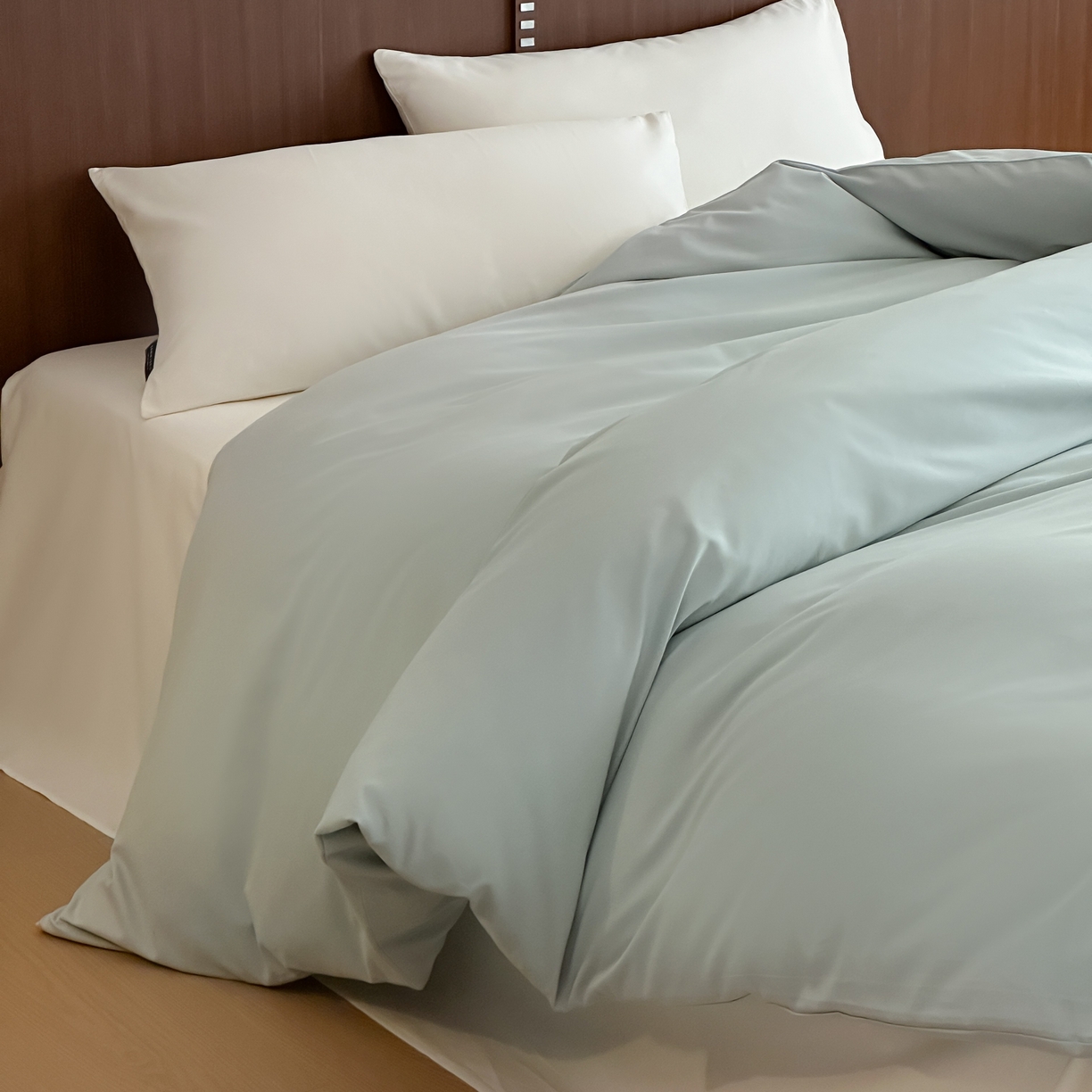 91家纺网 家纺一手货源 找家纺 三味舒屋 2025新款50支磨毛长绒棉纯棉纯色单被套被套单件-长期主义 泡沫绿