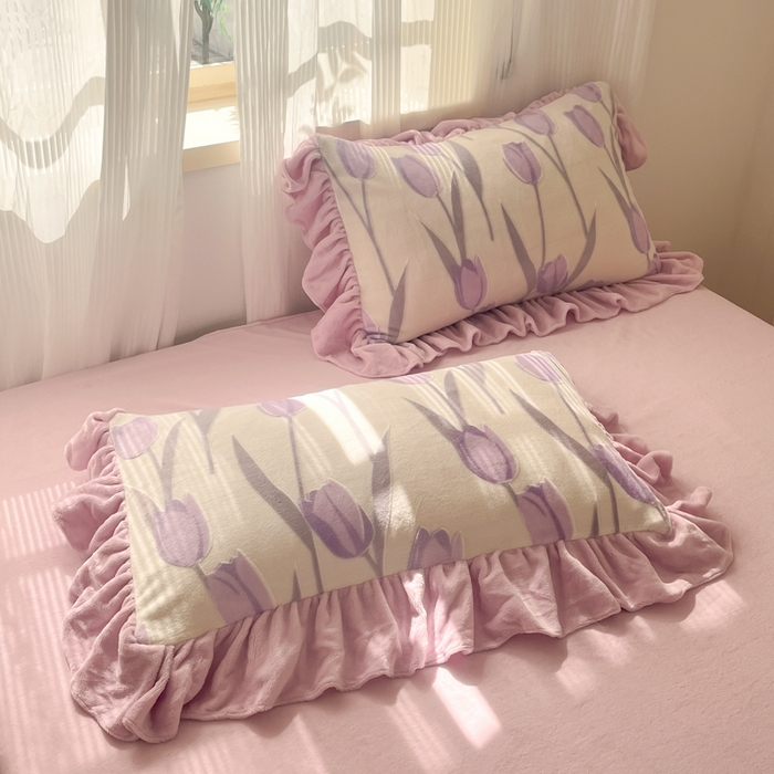 91家纺网 家纺一手货源 找家纺 爱家（原缔乐家纺） 2025新款牛奶雕花绒四件套-香香公主 香香公主-梦幻紫