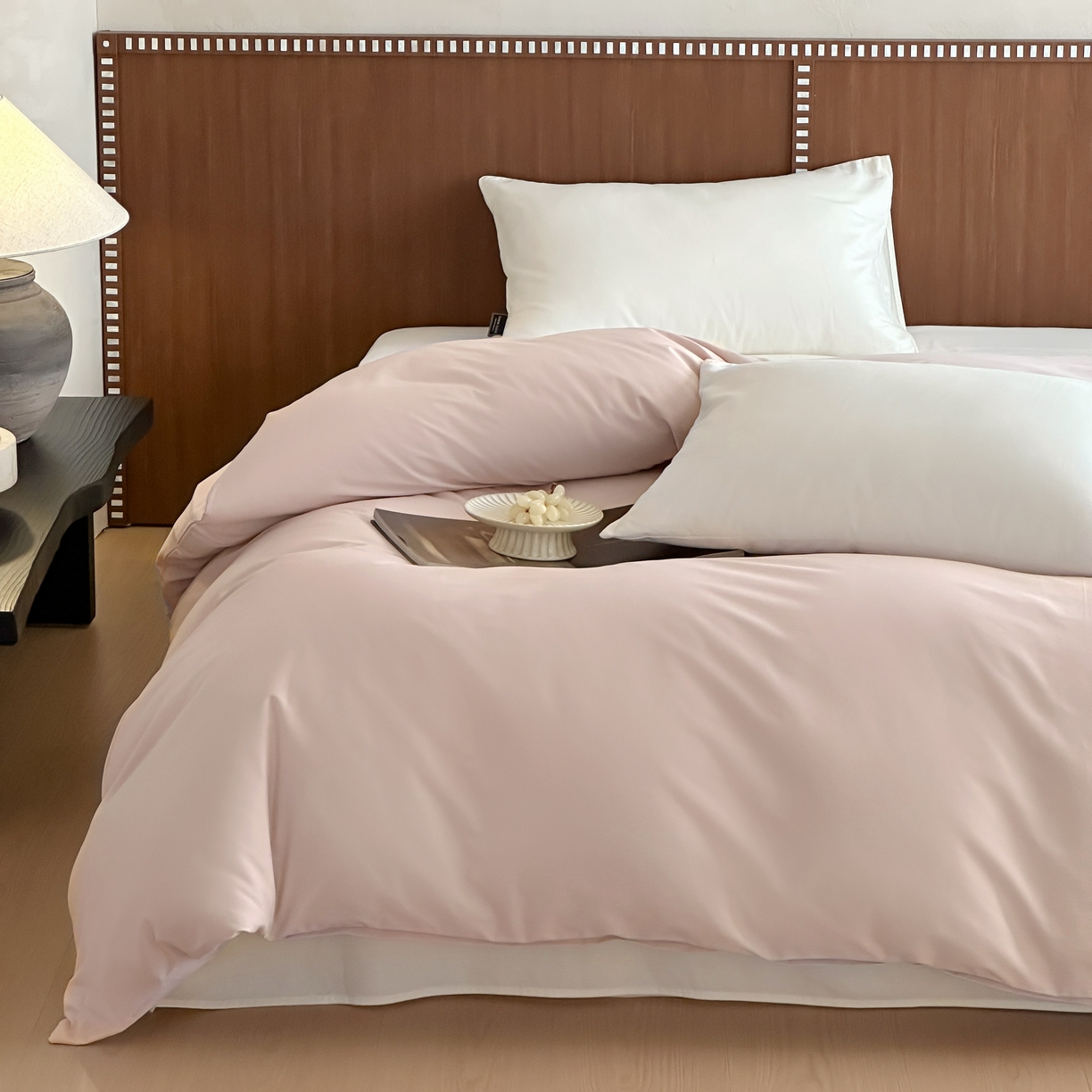 91家纺网 家纺一手货源 找家纺 三味舒屋 2025新款50支磨毛长绒棉纯棉纯色单被套被套单件-长期主义 浅淡粉