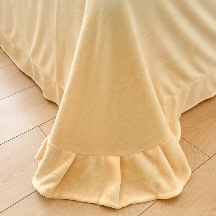 91家纺网 家纺一手货源 找家纺 爱家（原缔乐家纺） 2025新款牛奶雕花绒四件套-香香公主 香香公主-奶油黄