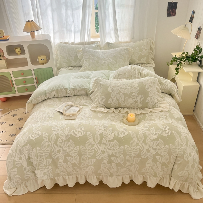 91家纺网 家纺一手货源 找家纺 （总）爱家（原缔乐家纺） 2025新款牛奶雕花绒四件套-如梦