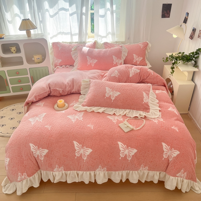 91家纺网 家纺一手货源 找家纺 （总）爱家（原缔乐家纺） 2025新款牛奶雕花绒四件套-如梦