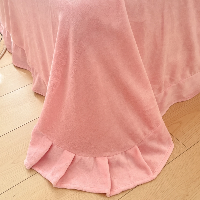 91家纺网 家纺一手货源 找家纺 爱家（原缔乐家纺） 2025新款牛奶雕花绒四件套-如梦 蝴蝶结-公主粉