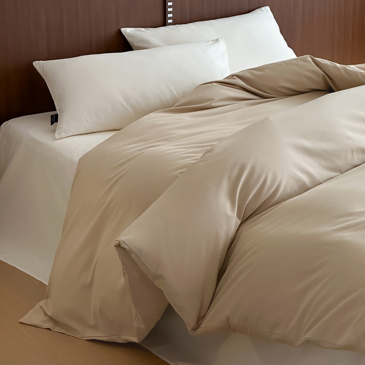 91家纺网 家纺一手货源 找家纺 三味舒屋 2025新款50支磨毛长绒棉纯棉纯色单被套被套单件-长期主义 曲奇