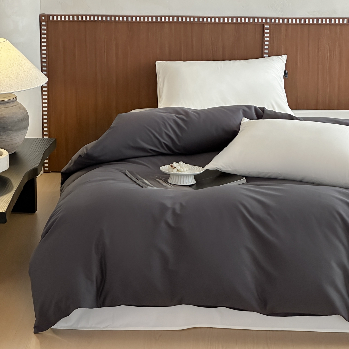 91家纺网 家纺一手货源 找家纺 三味舒屋 2025新款50支磨毛长绒棉纯棉纯色单被套被套单件-长期主义 深灰