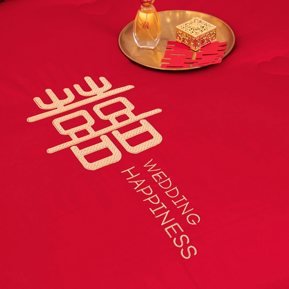 91家纺网 家纺一手货源 找家纺 卓缦家纺 2025新款全棉纯棉豆豆婚庆被 被子被芯 良辰喜事