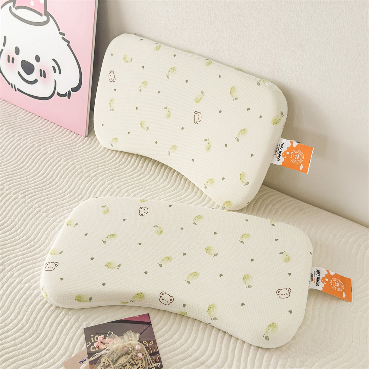 91家纺网 家纺一手货源 找家纺 （总）麦肯锡 2025新款可爱碎花婴童记忆枕  枕头枕芯