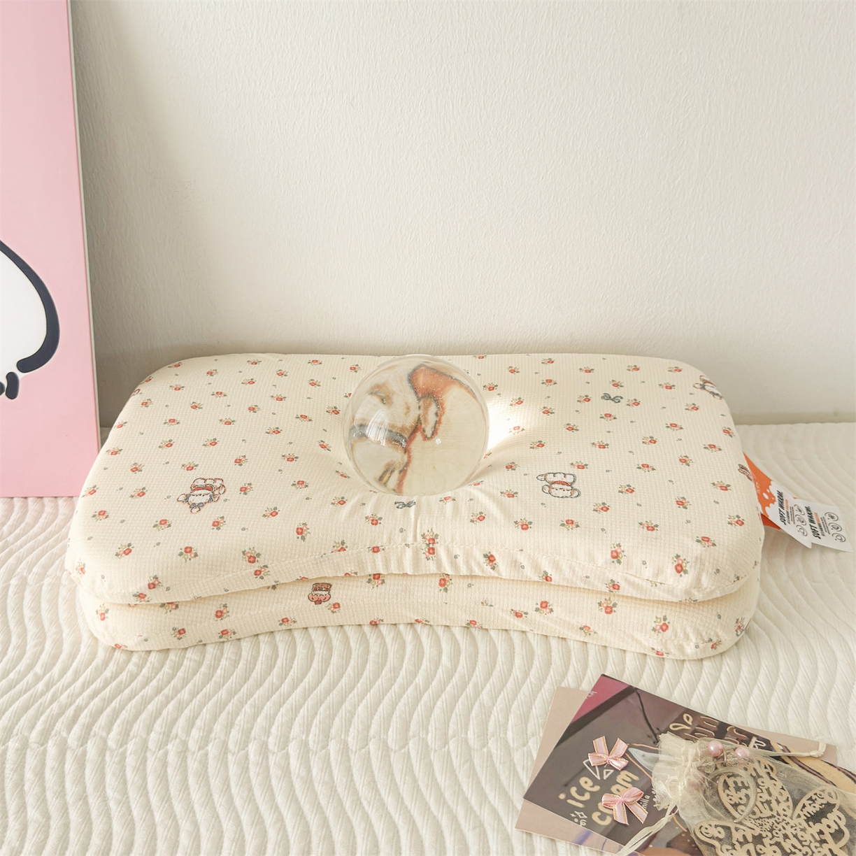 91家纺网 家纺一手货源 找家纺 （总）麦肯锡 2025新款可爱碎花婴童记忆枕  枕头枕芯