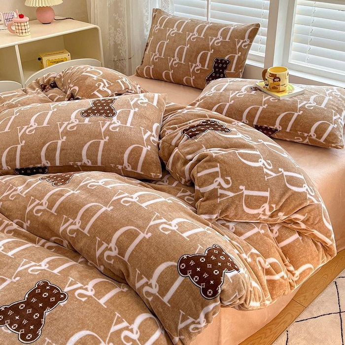 91家纺网 家纺一手货源 找家纺 （总）蓝梦 2025新款加厚保暖牛奶绒印花四件套