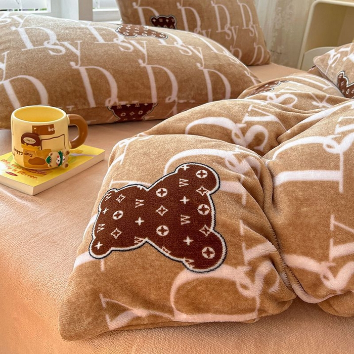 91家纺网 家纺一手货源 找家纺 （总）蓝梦 2025新款加厚保暖牛奶绒印花四件套