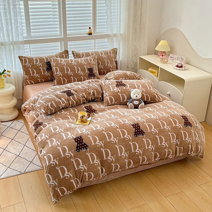 91家纺网 家纺一手货源 找家纺 （总）蓝梦 2025新款加厚保暖牛奶绒印花四件套