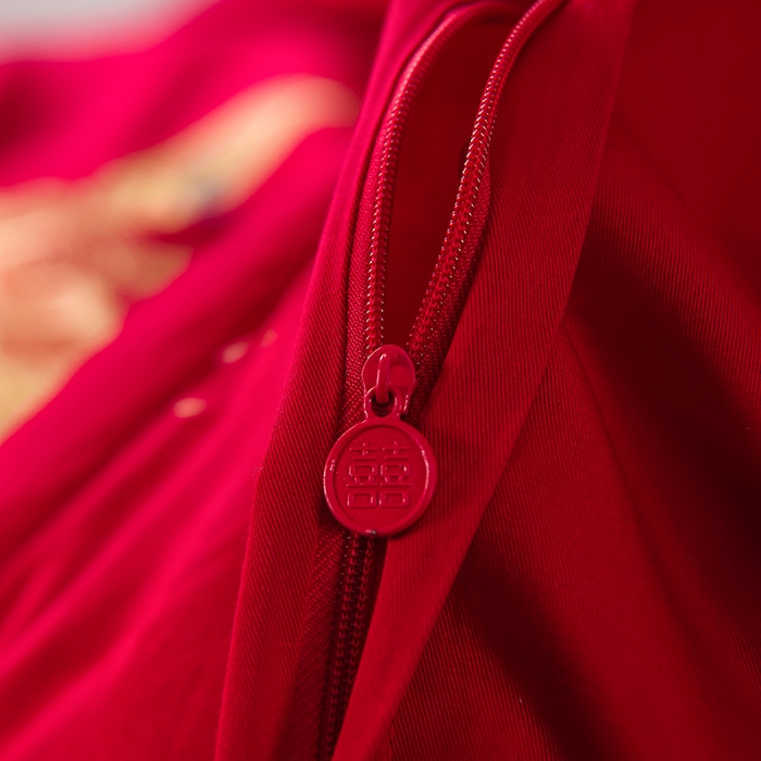 91家纺网 家纺一手货源 找家纺 （总）董成龙家纺 2025新款全棉中式精美绣花工艺婚庆系列四件套多件套