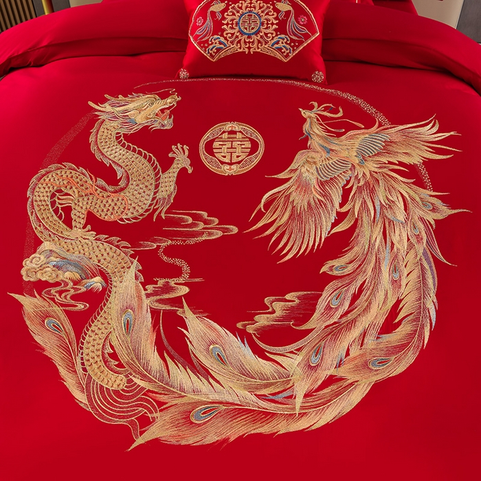 91家纺网 家纺一手货源 找家纺 （总）董成龙家纺 2025新款全棉中式精美绣花工艺婚庆系列四件套多件套