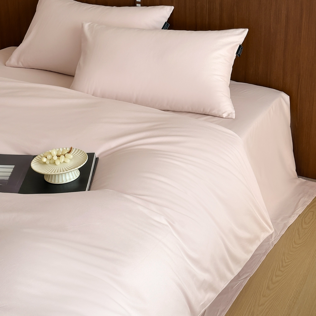 91家纺网 家纺一手货源 找家纺 三味舒屋 2025新款50支磨毛长绒棉纯棉纯色四件套-长期主义 浅淡粉