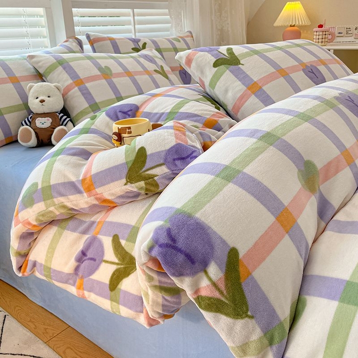 91家纺网 家纺一手货源 找家纺 （总）蓝梦 2025新款加厚保暖牛奶绒印花四件套