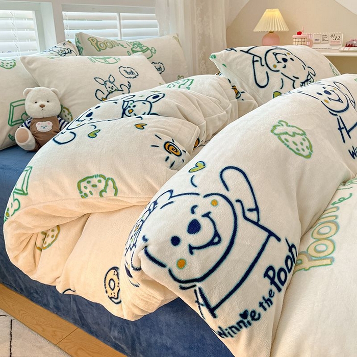 91家纺网 家纺一手货源 找家纺 （总）蓝梦 2025新款加厚保暖牛奶绒印花四件套