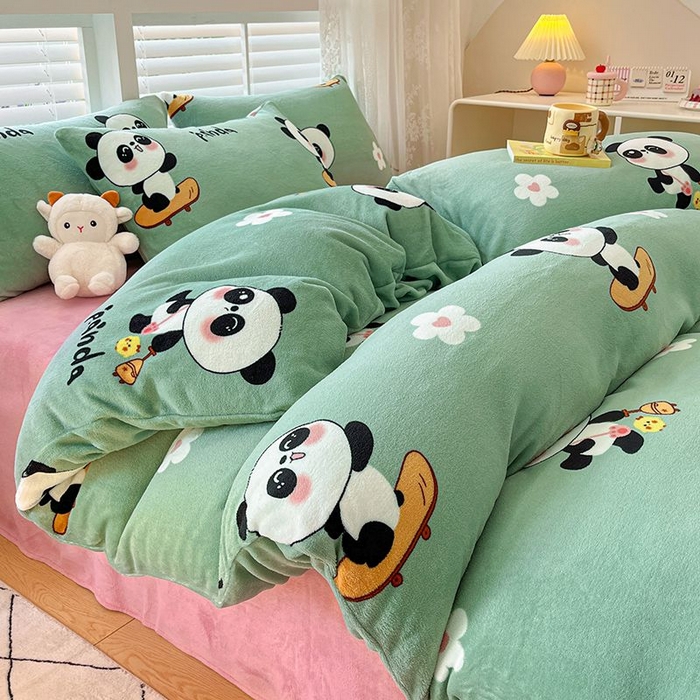 91家纺网 家纺一手货源 找家纺 （总）蓝梦 2025新款加厚保暖牛奶绒印花四件套