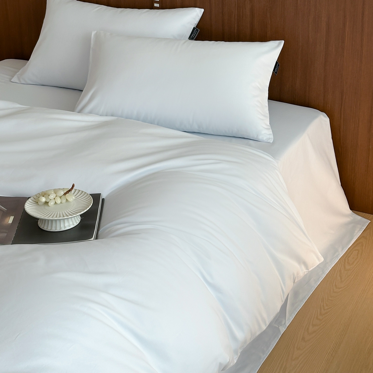 91家纺网 家纺一手货源 找家纺 三味舒屋 2025新款50支磨毛长绒棉纯棉纯色四件套-长期主义 晴天蓝