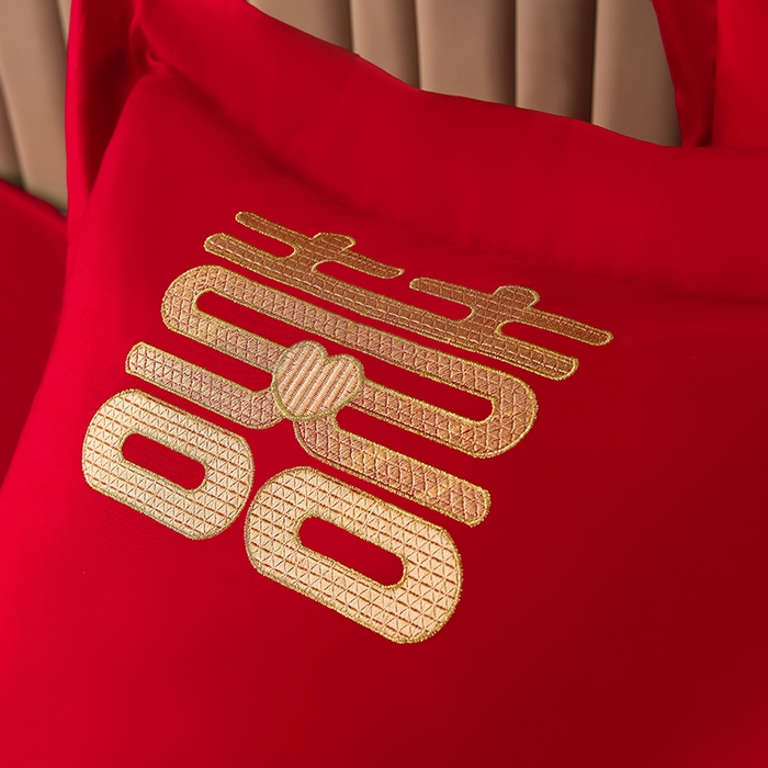 91家纺网 家纺一手货源 找家纺 董成龙家纺 2025新款全棉中式精美绣花工艺婚庆系列四件套多件套 龙凤报喜