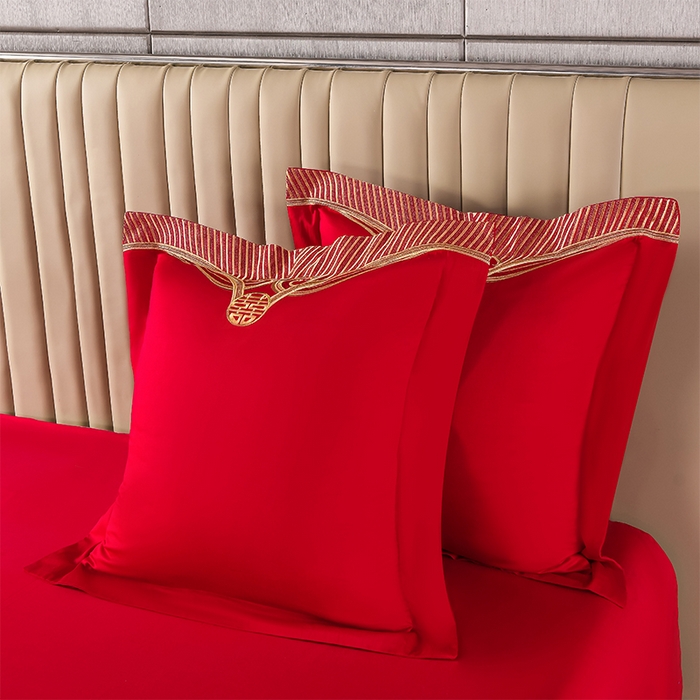 91家纺网 家纺一手货源 找家纺 董成龙家纺 2025新款全棉中式精美绣花工艺婚庆系列四件套多件套 真爱永恒