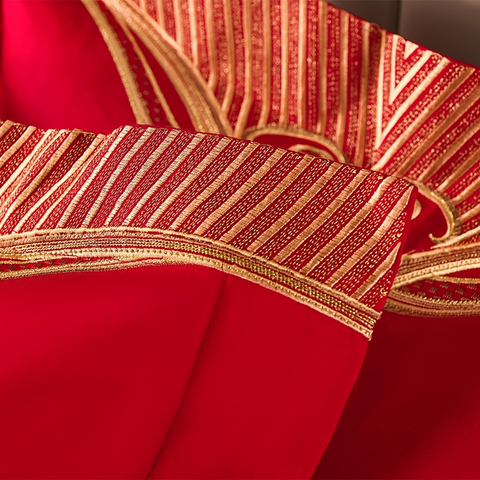 91家纺网 家纺一手货源 找家纺 董成龙家纺 2025新款全棉中式精美绣花工艺婚庆系列四件套多件套 真爱永恒