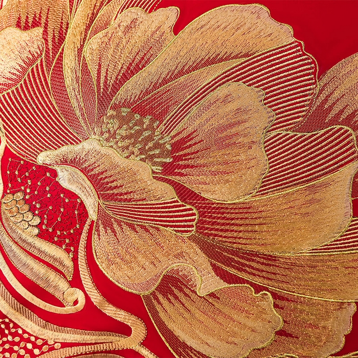 91家纺网 家纺一手货源 找家纺 董成龙家纺 2025新款全棉中式精美绣花工艺婚庆系列四件套多件套 真爱永恒