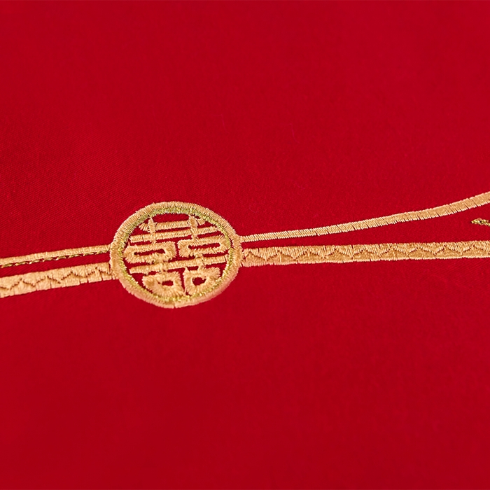 91家纺网 家纺一手货源 找家纺 董成龙家纺 2025新款全棉中式精美绣花工艺婚庆系列四件套多件套 真爱永恒