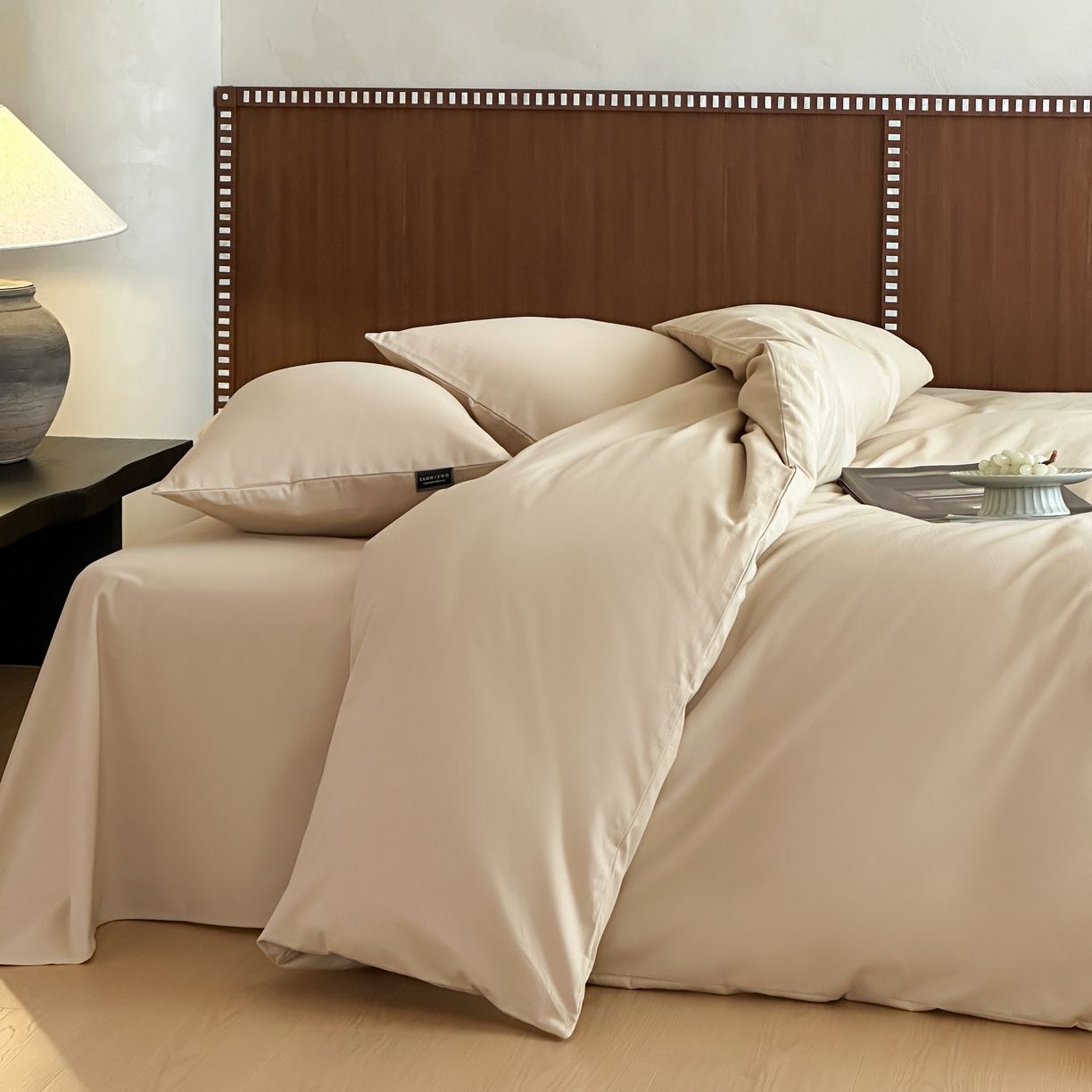 91家纺网 家纺一手货源 找家纺 三味舒屋 2025新款50支磨毛长绒棉纯棉纯色四件套-长期主义 曲奇