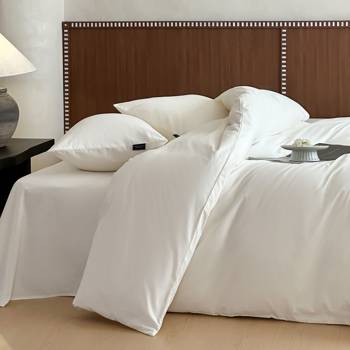 91家纺网 家纺一手货源 找家纺 三味舒屋 2025新款50支磨毛长绒棉纯棉纯色四件套-长期主义 雪白