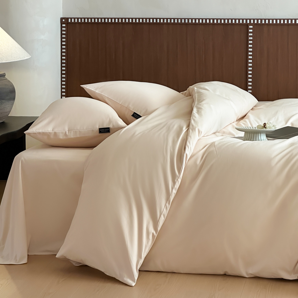 91家纺网 家纺一手货源 找家纺 三味舒屋 2025新款50支磨毛长绒棉纯棉纯色四件套-长期主义 亚麻金