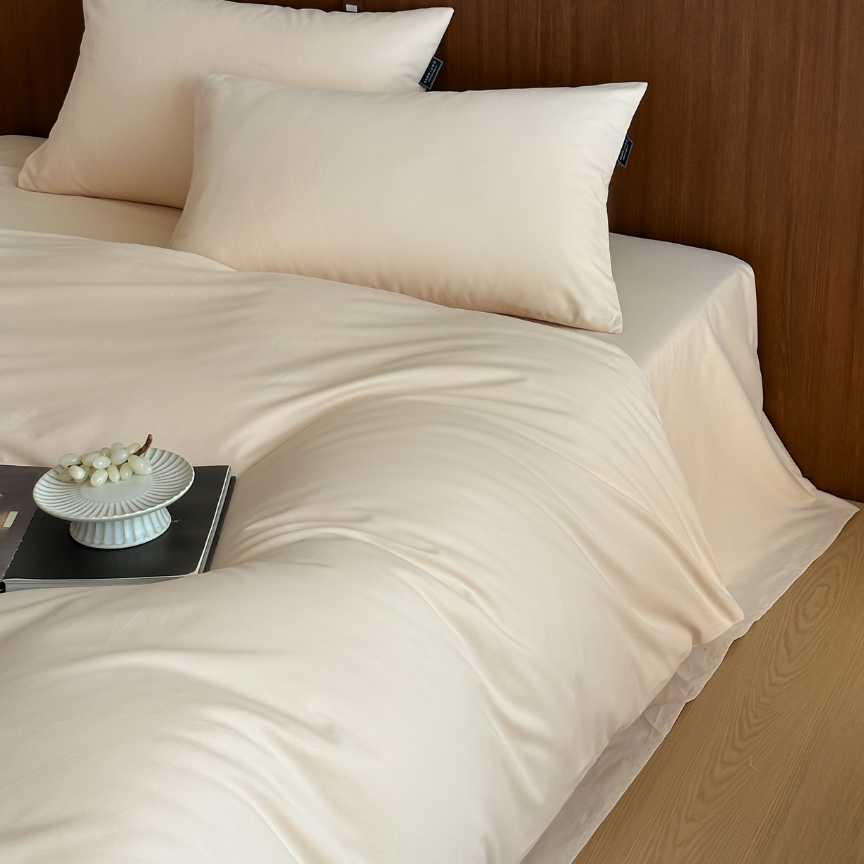 91家纺网 家纺一手货源 找家纺 三味舒屋 2025新款50支磨毛长绒棉纯棉纯色四件套-长期主义 亚麻金