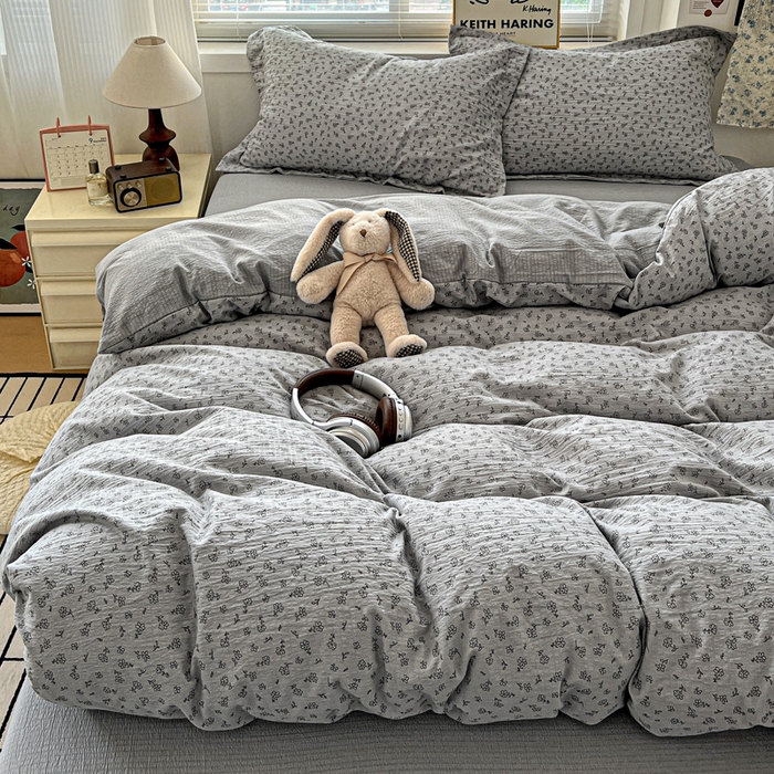 91家纺网 家纺一手货源 找家纺 (总) 一比一 2025新款古法水洗棉小布袋高克重云柔棉四件套