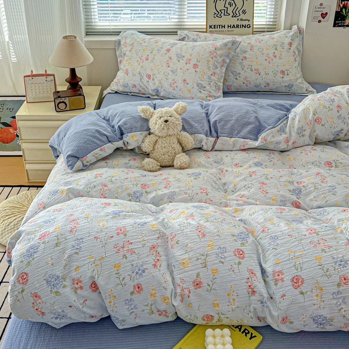 91家纺网 家纺一手货源 找家纺 (总) 一比一 2025新款古法水洗棉小布袋高克重云柔棉四件套