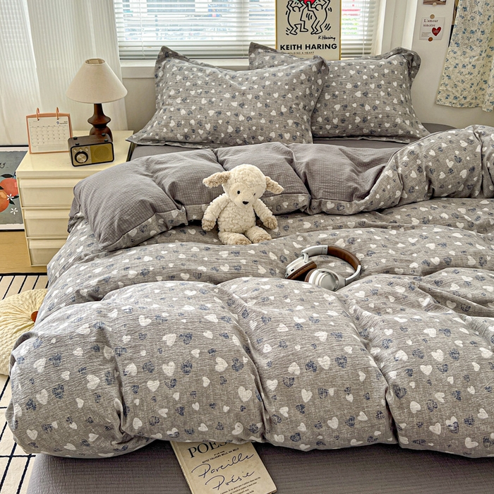 91家纺网 家纺一手货源 找家纺 (总) 一比一 2025新款古法水洗棉小布袋高克重云柔棉四件套