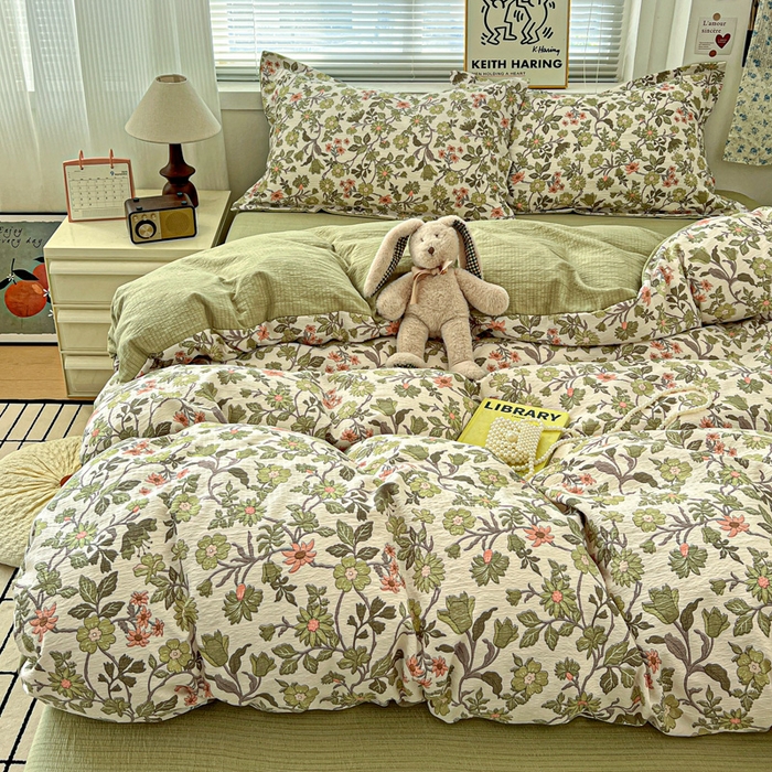 91家纺网 家纺一手货源 找家纺 (总) 一比一 2025新款古法水洗棉小布袋高克重云柔棉四件套