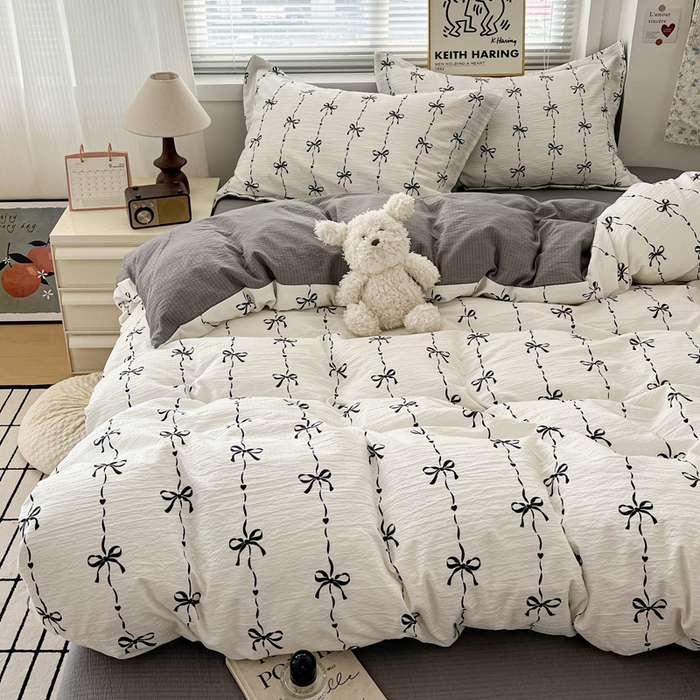 91家纺网 家纺一手货源 找家纺 (总) 一比一 2025新款古法水洗棉小布袋高克重云柔棉四件套