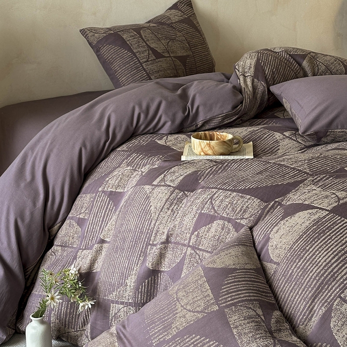 91家纺网 家纺一手货源 找家纺 （总）蓝邻家纺 2025年新款全棉色织提花磨毛四件套