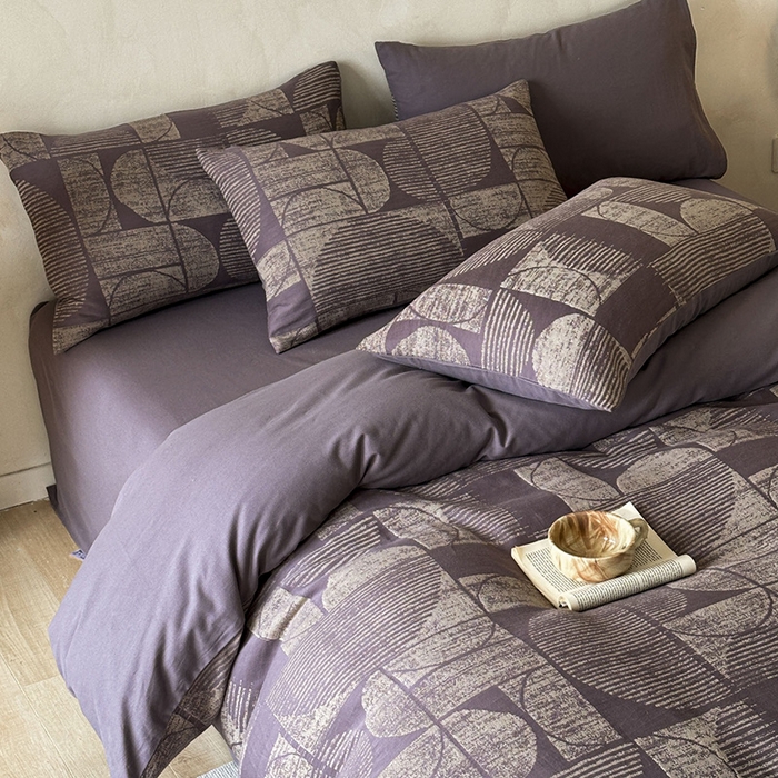 91家纺网 家纺一手货源 找家纺 （总）蓝邻家纺 2025年新款全棉色织提花磨毛四件套