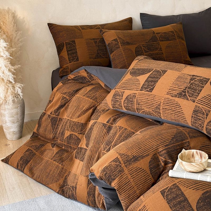 91家纺网 家纺一手货源 找家纺 蓝邻家纺 2025年新款全棉色织提花磨毛四件套 梵沐-焦糖黑